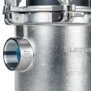 close up of ElectroStrainer Pro Canister made of 2205 stainless-steel alloy